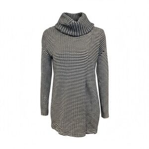 Cabi XXS Womens Black White‎ Stripe Cowl Neck Tunic Sweater